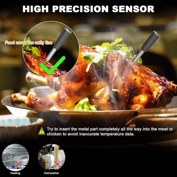 Toliea Digital Wireless Meat Grill Thermometer: Probes for Cooking, BBQ,Oven, Grill, Smoker - Image 6